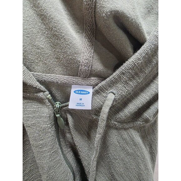 Olive Green Old Navy Zip-Up Hoodie Sweatshirt Cropped M Cotton Blend Womens - Picture 5 of 5